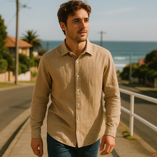 Coastal Linen Shirt shown in a typical use setting
