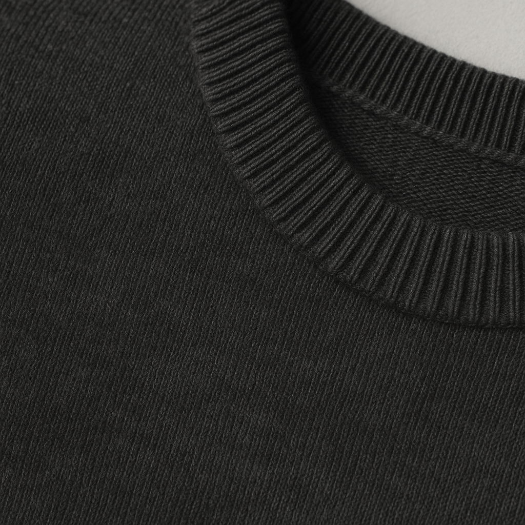 Close-up detail of Merino Crew Sweater