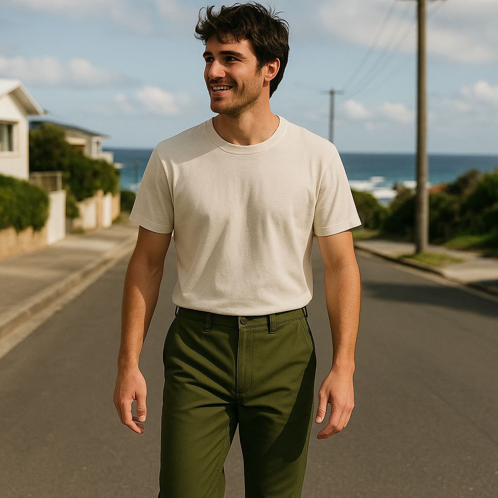 Relaxed Taper Chino shown in a typical use setting